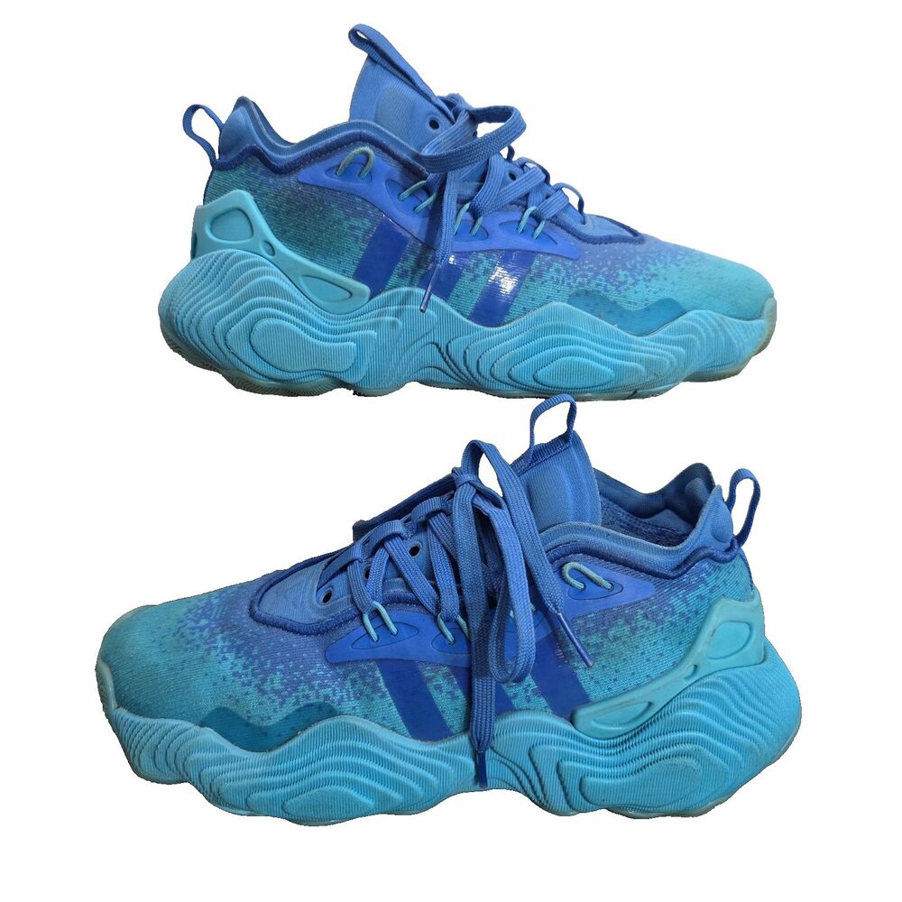 Adidas Trae Young 3 IF2115 Boys Size 6 Lucid Cyan True Blue Basketball Shoes